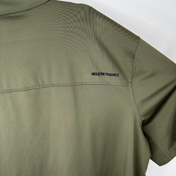 Duluth Trading Men's Knuckledown Green Short Sleeve Polo with Pocket Size 2XL - Picture 5 of 7